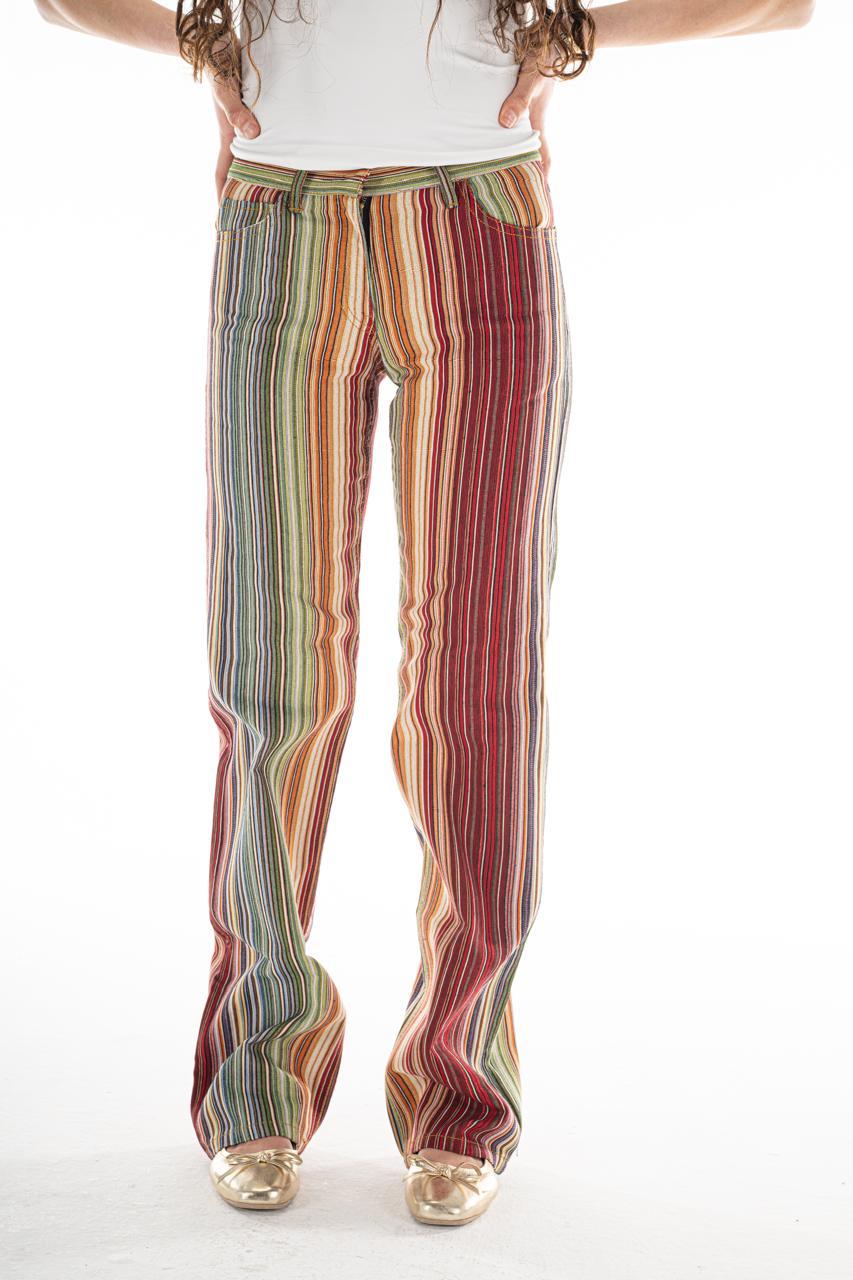 Colour stripe jeans