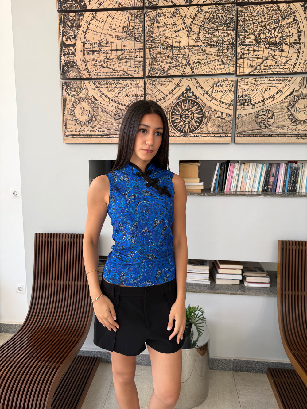 The paisley mandarin top