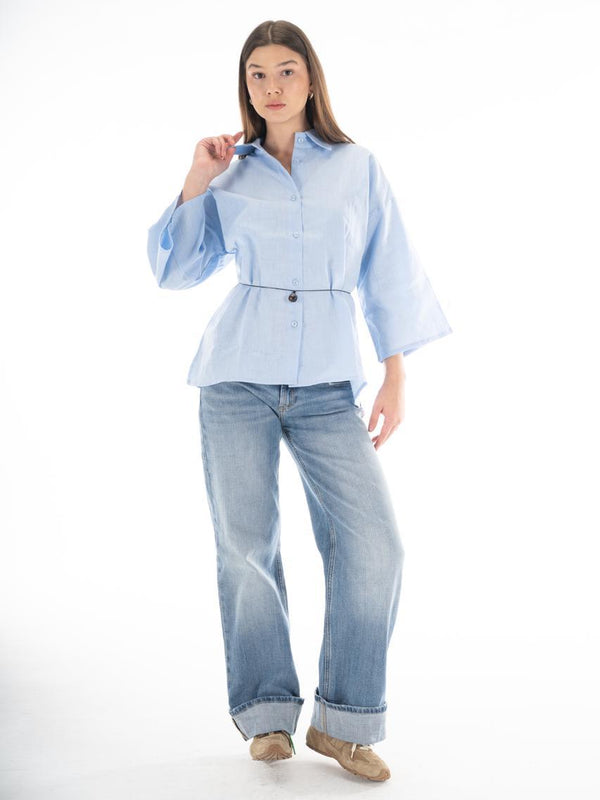 Azure belted shirt