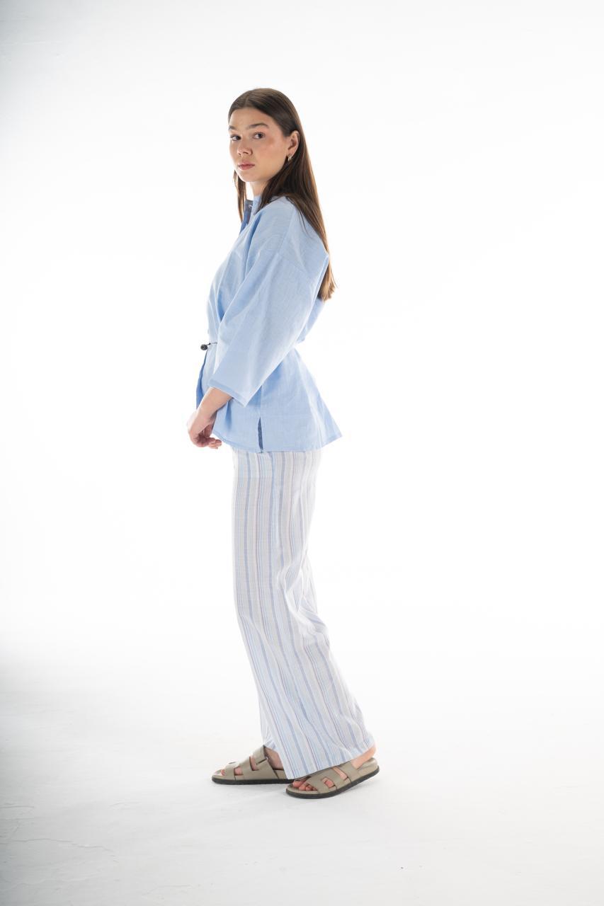 Azure belted shirt